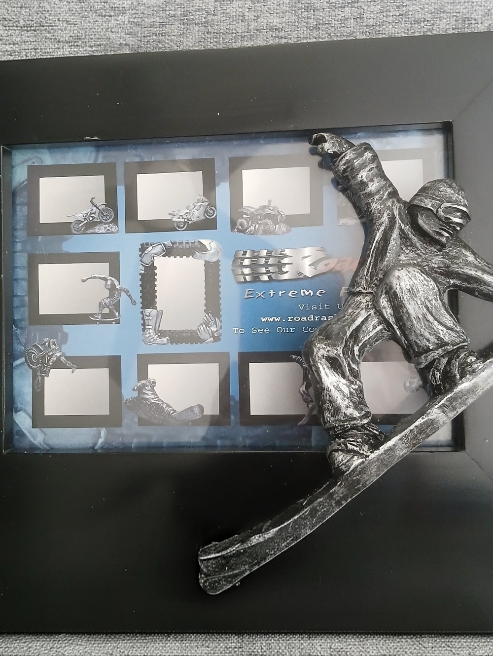 Black and Silver Snowboarder Picture Frame - Home Accents